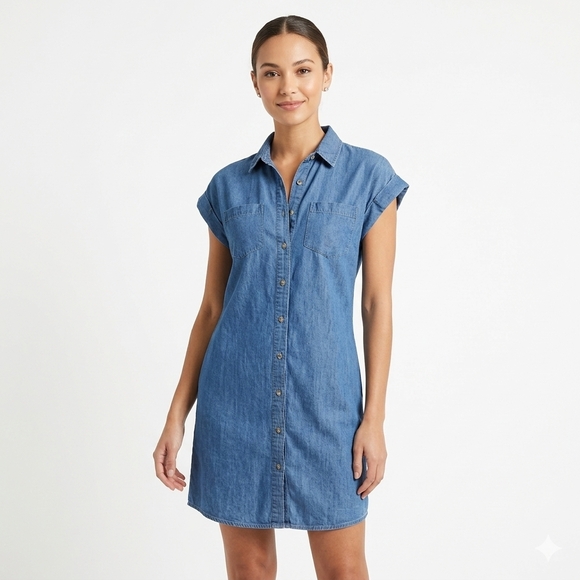Harper Dresses & Skirts - Cute Chambray Shirt Dress